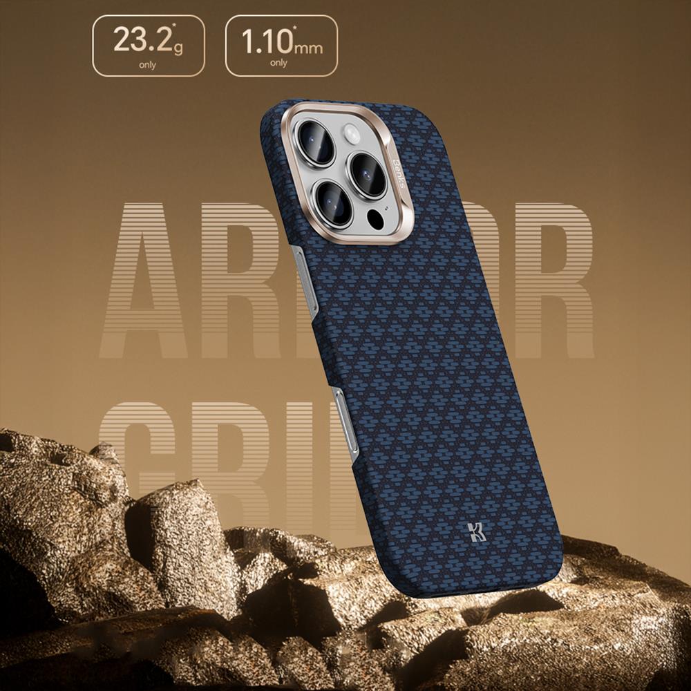 Apple iPhone 16 Pro Kılıf M-Safe Şarj Özellikli Benks ArmorAir ArmorGrid Serisi Kevlar Kapak