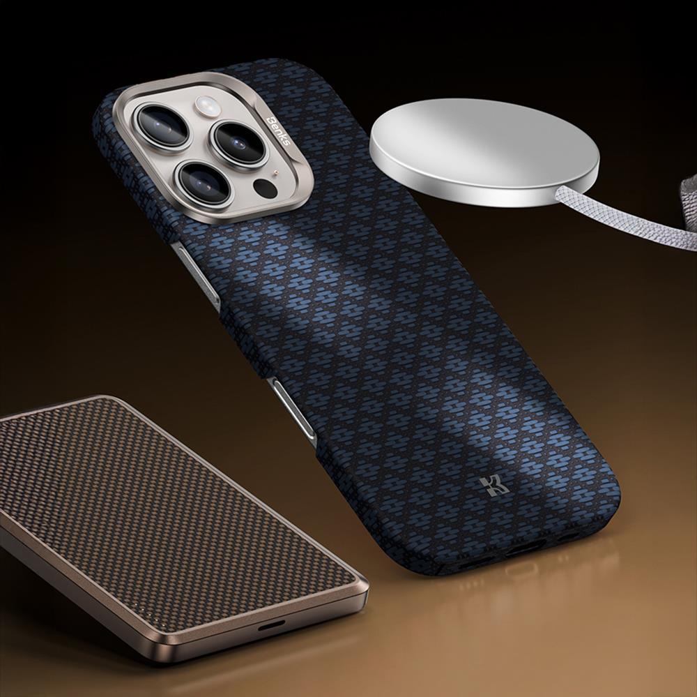 Apple iPhone 16 Pro Kılıf M-Safe Şarj Özellikli Benks ArmorAir ArmorGrid Serisi Kevlar Kapak