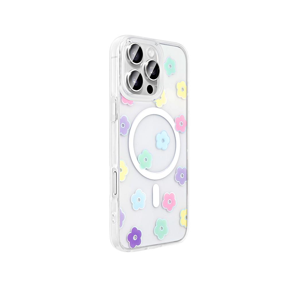 Apple iPhone 16 Pro Max Kılıf M-Safe Şarj Özellikli Şeffaf Zore Folk Sert Kapak