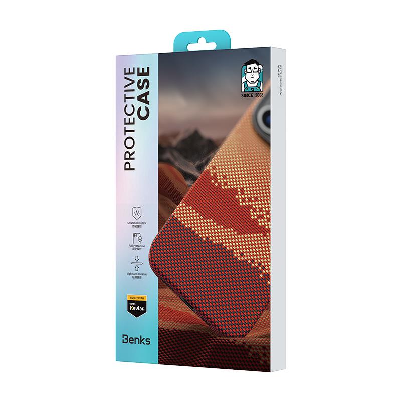 Apple iPhone 16 Pro Max Kılıf M-safe Şarj Özellikli Benks GoldenTide ArmorAir 600D Kevlar Kapak