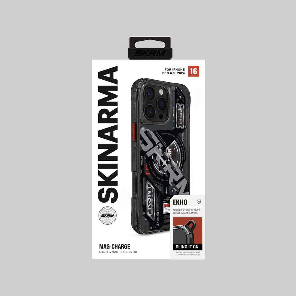 Apple iPhone 16 Pro Max Kılıf M-safe Şarj Özellikli Katmanlı Makine Temalı SkinArma Ekho Kapak