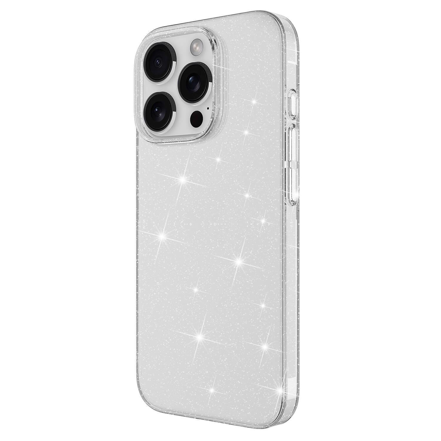 Apple iPhone 16 Pro Max Kılıf Magsafe Şarj Özellikli Parlayan Simli Şeffaf Zore Redos Kapak