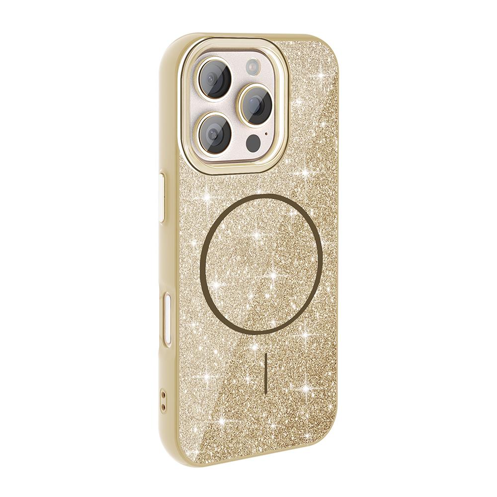 Apple iPhone 16 Pro Max Kılıf Magsafe Şarj Özellikli Parlayan Simli Zore Okso Kapak