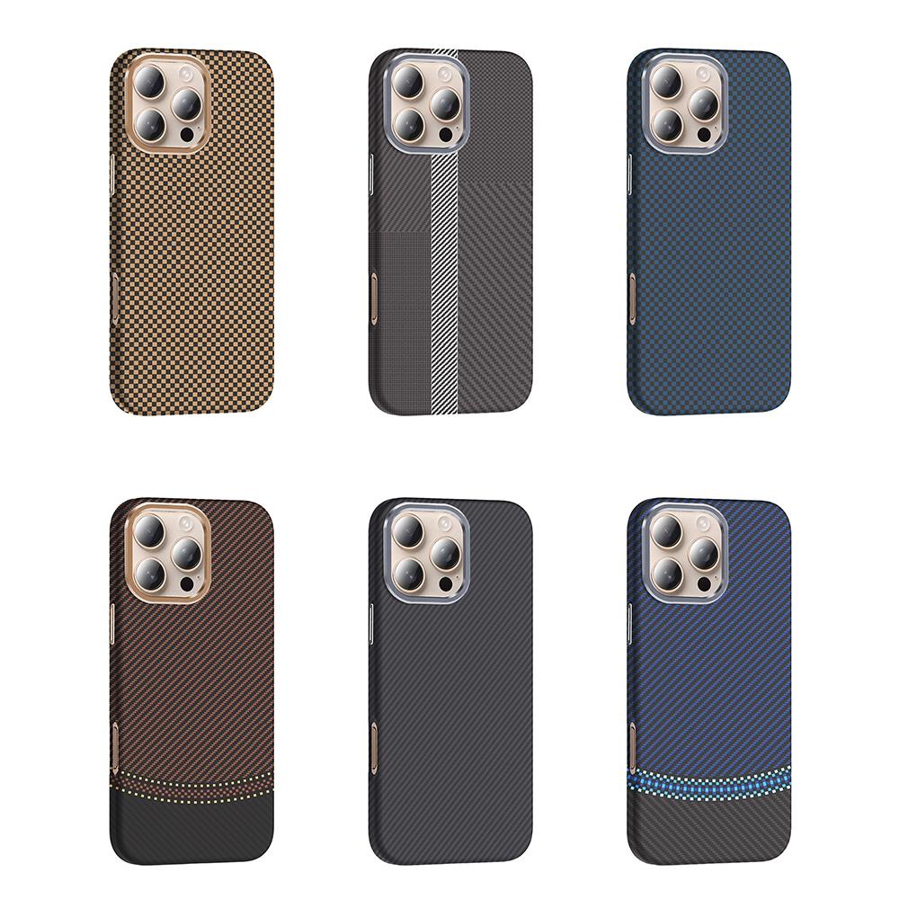 Apple iPhone 16 Pro Max Kılıf Magsafe Şarj Özellikli Karbon Fiber Görünümlü Zore Gros Kapak