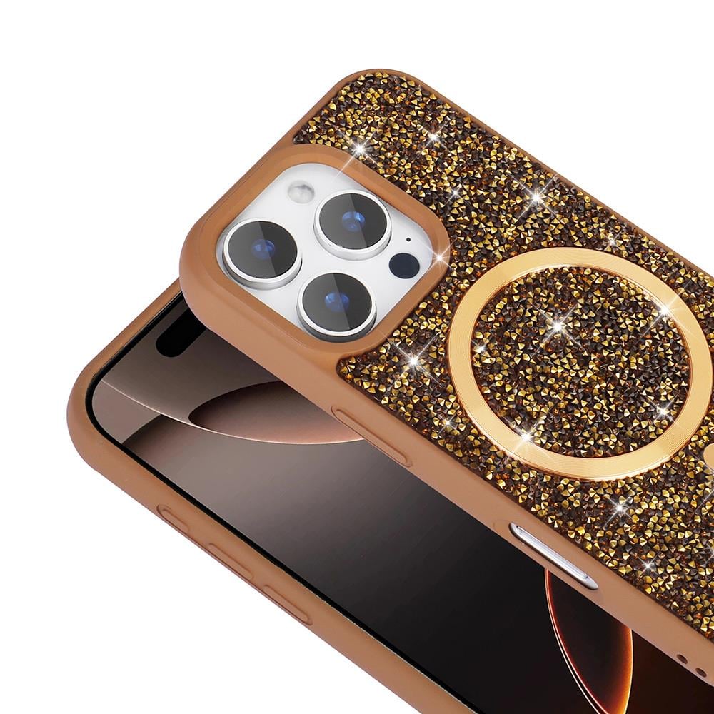 Apple iPhone 16 Pro Max Kılıf Pırlanta Tasarımlı Magsafe Şarj Özellikli Zore Mozaik Silikon Kapak