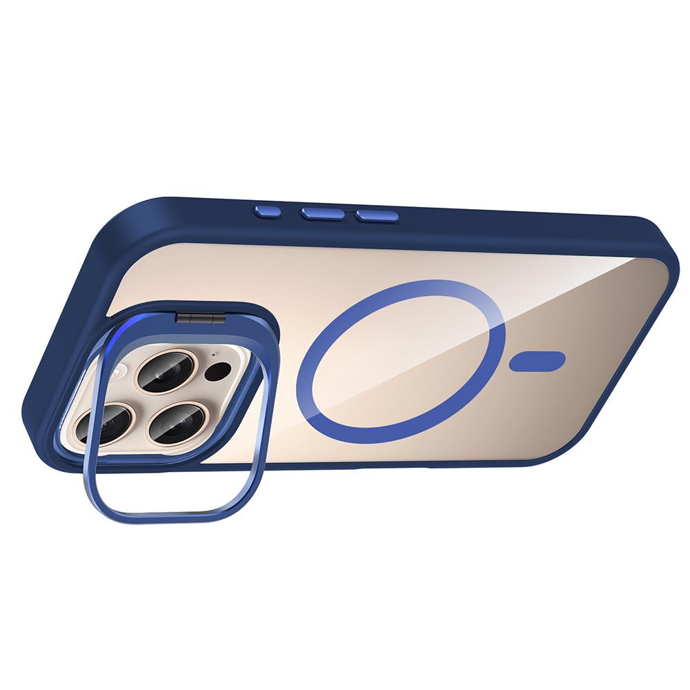 Apple iPhone 16 Pro Max Kılıf Standlı ve Kamera Lens Hediyeli M-Safe Şarj Özellikli Zore Etro Kapak