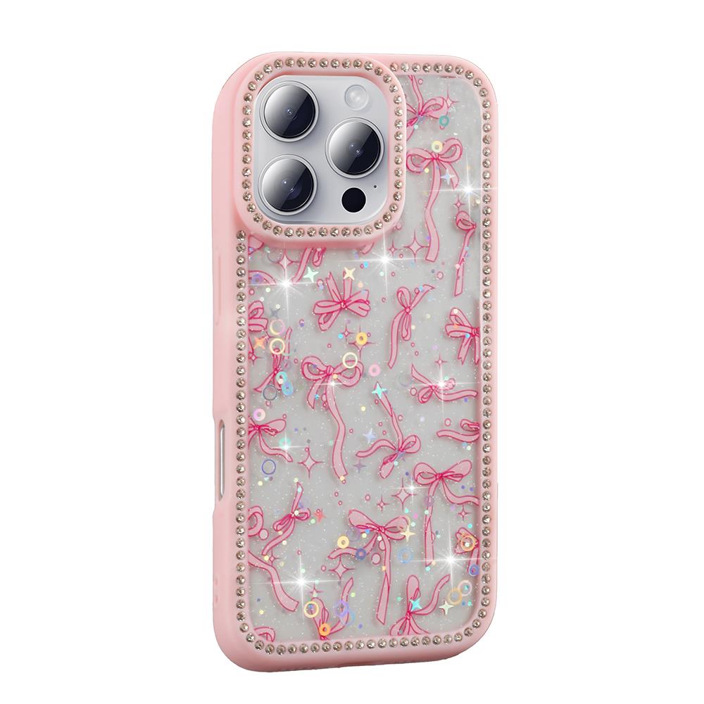 Apple iPhone 16 Pro Max Kılıf Taşlı ve Simli Tasarım Zore Azra Kapak