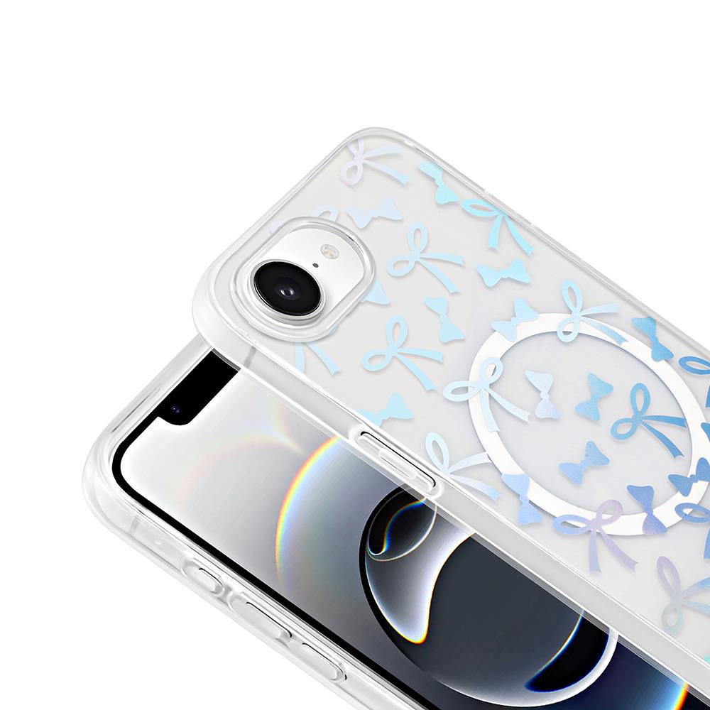 Apple iPhone 16E Kılıf M-Safe Şarj Özellikli Şeffaf Zore Folk Sert Kapak
