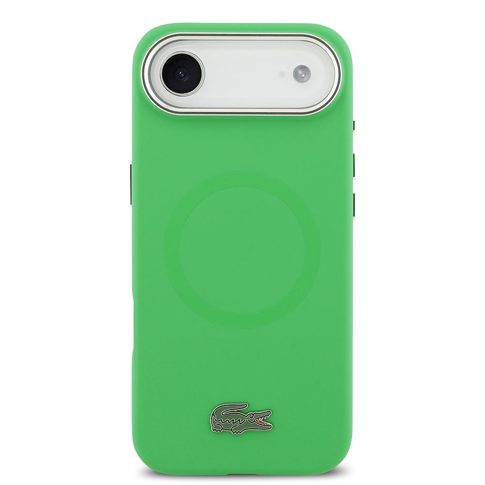 Apple iPhone 17 Air Kılıf Lacoste Orjinal Lisanslı M-safe Şarj Özellikli İkonik Logolu Metal Kamera Çerçeveli Silikon Kapak