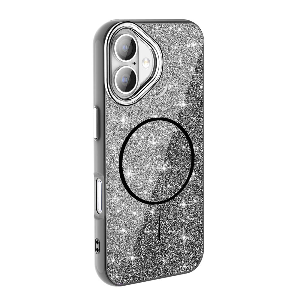 Apple iPhone 17 Kılıf M-safe Şarj Özellikli Parlayan Simli Zore Okso Kapak