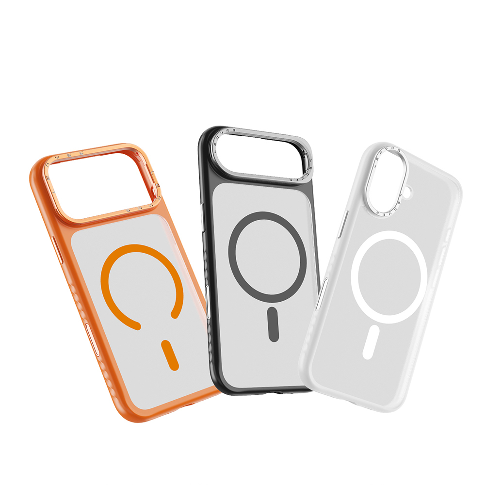 Apple iPhone 17 Kılıf M-safe Şarj Özellikli Metal Kamera Standlı Lenyes CK226 PC Kapak
