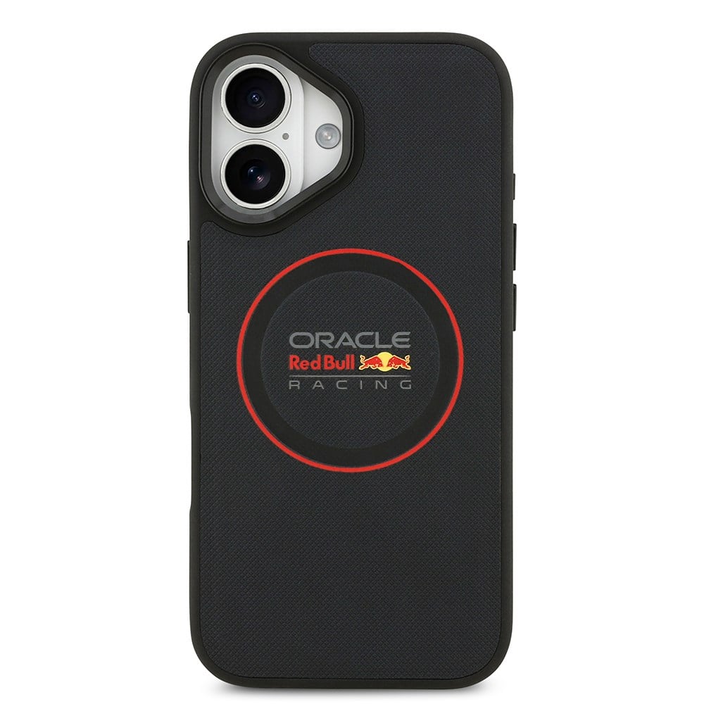 Apple iPhone 17 Kılıf Redbull Orjinal Lisanslı M-safe Şarj Özellikli Kırmızı Halka ve Logo Kabartmalı PU Deri Kapak
