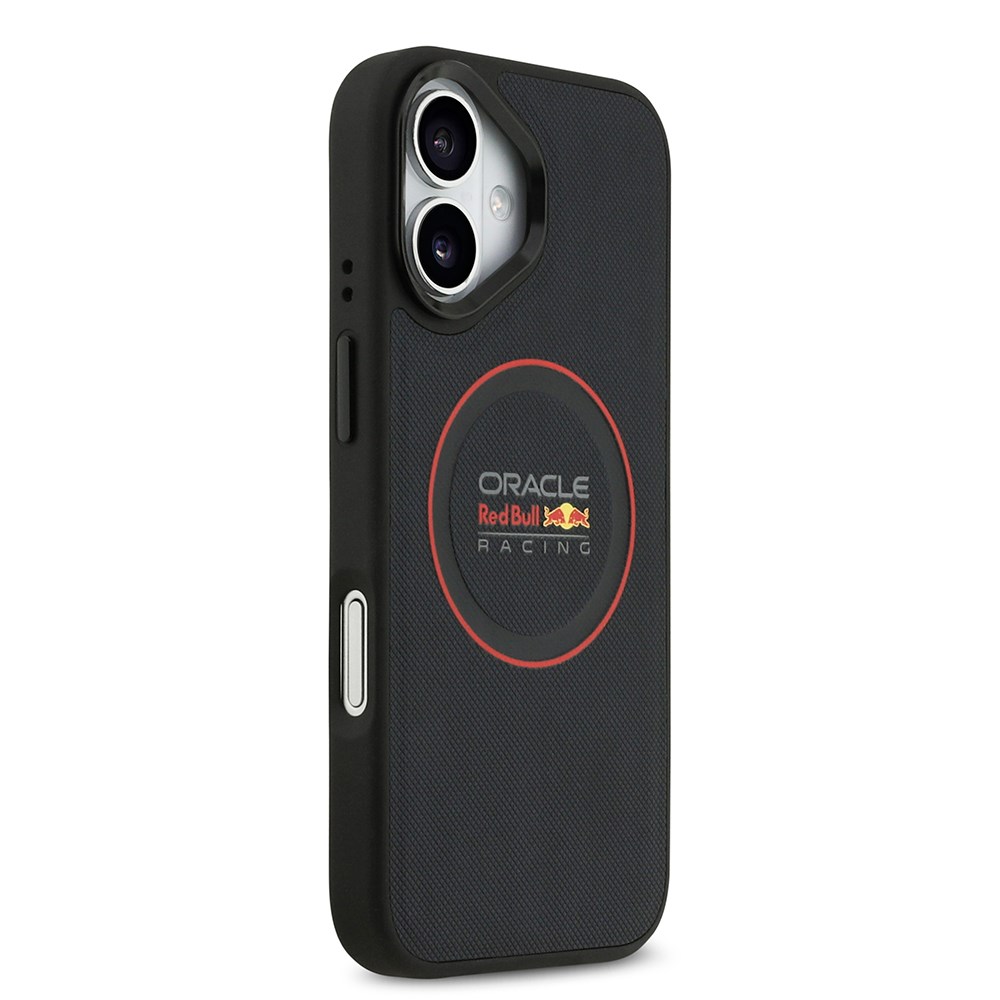 Apple iPhone 17 Kılıf Redbull Orjinal Lisanslı M-safe Şarj Özellikli Kırmızı Halka ve Logo Kabartmalı PU Deri Kapak