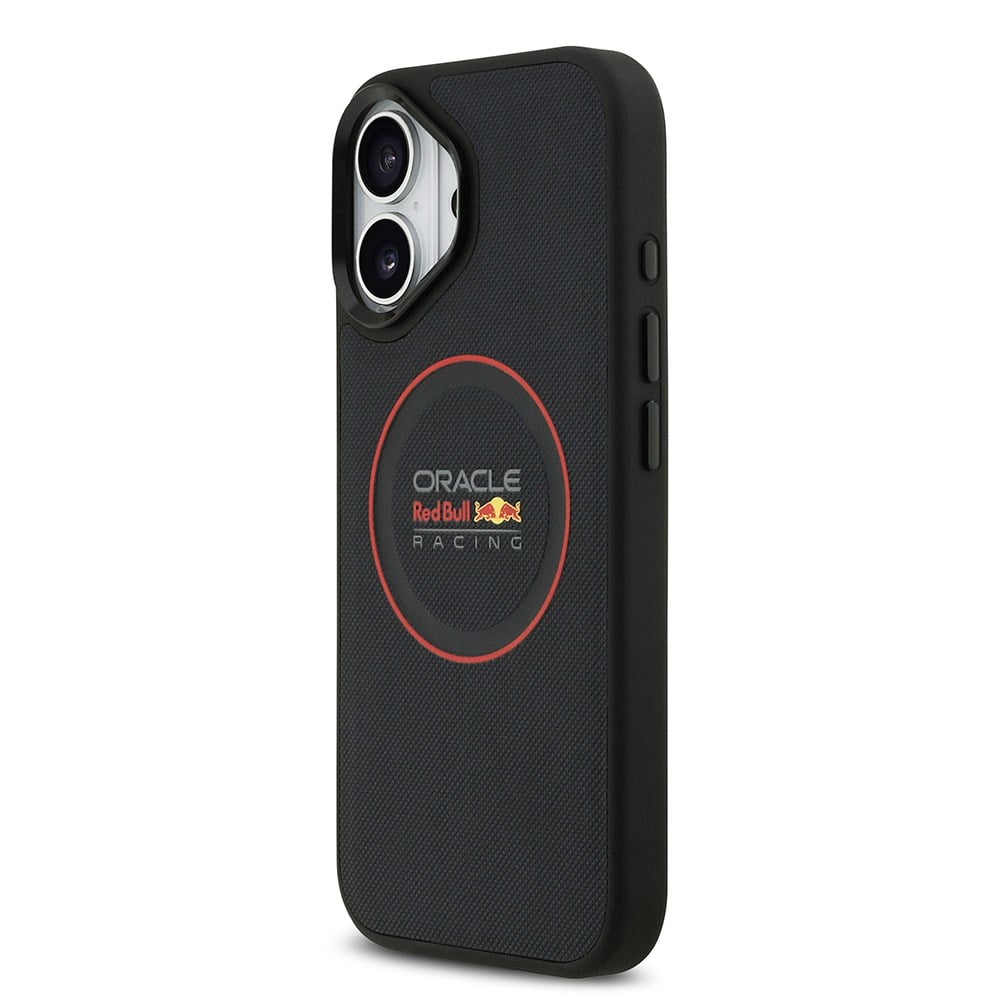 Apple iPhone 17 Kılıf Redbull Orjinal Lisanslı M-safe Şarj Özellikli Kırmızı Halka ve Logo Kabartmalı PU Deri Kapak
