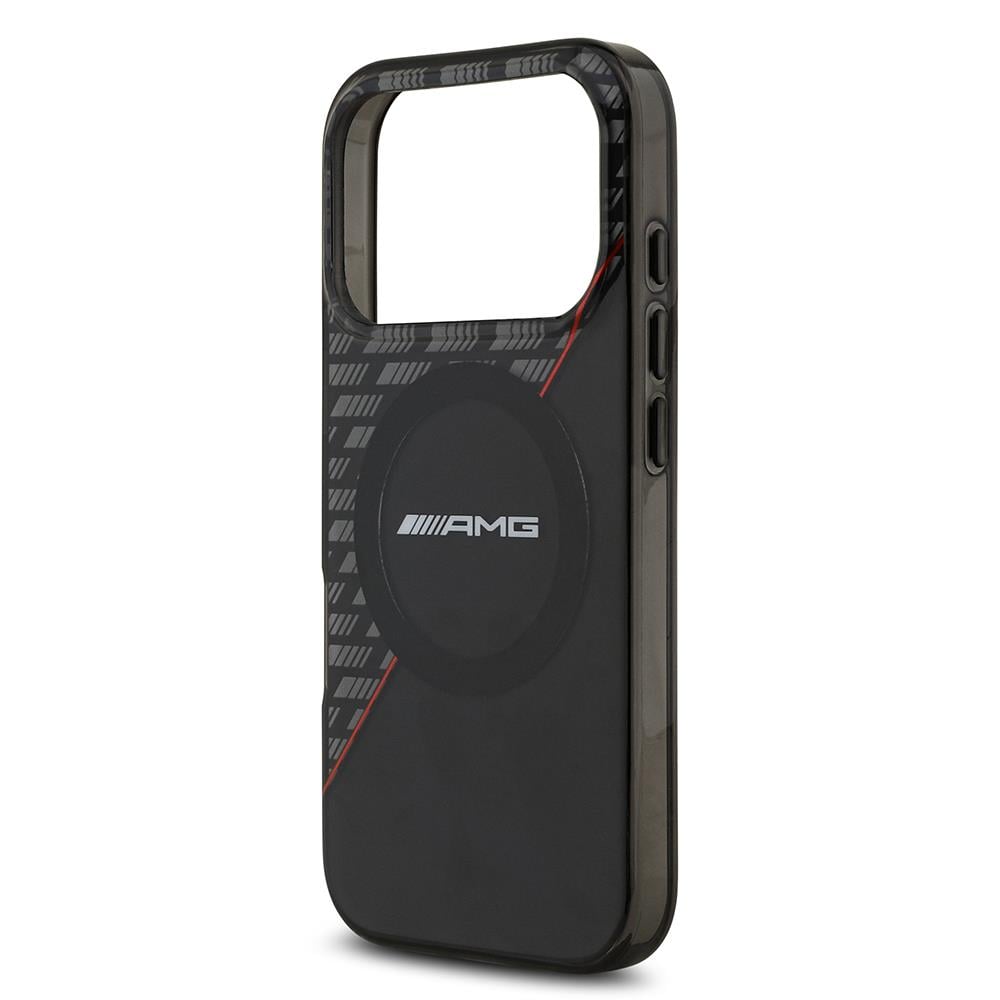 Apple iPhone 17 Pro Kılıf AMG Orjinal Lisanslı M-safe Şarj Özellikli Çift Katmanlı Kırmızı Çapraz Çizgili Kapak
