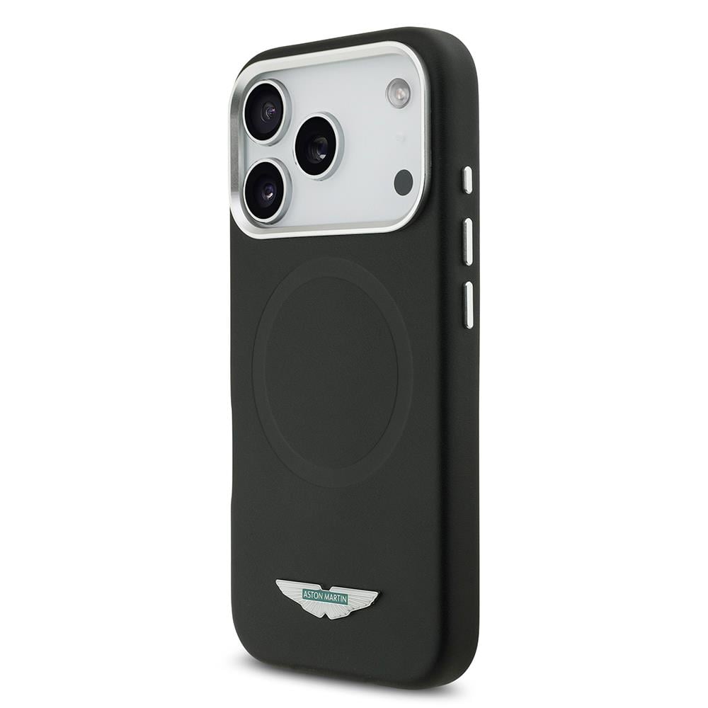 Apple iPhone 17 Pro Kılıf Aston Martin Orjinal Lisanslı M-safe Şarj Özellikli Metal Logolu PU Deri Kapak