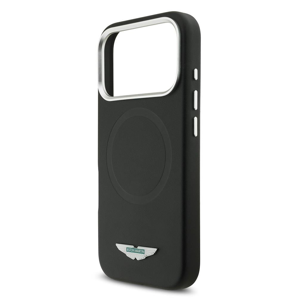 Apple iPhone 17 Pro Kılıf Aston Martin Orjinal Lisanslı M-safe Şarj Özellikli Metal Logolu PU Deri Kapak
