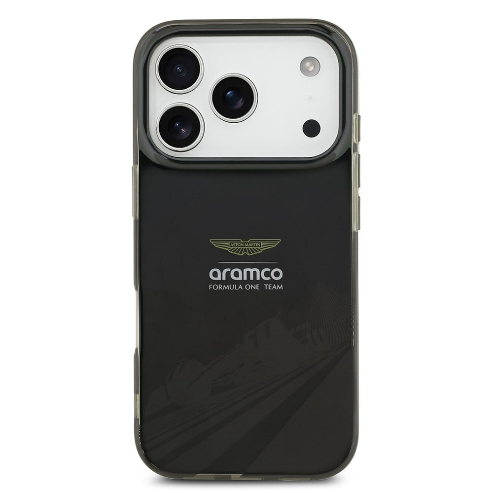 Apple iPhone 17 Pro Kılıf Aston Martin Orjinal Lisanslı M-safe Şarj Özellikli IML Baskı Logolu Formula Tasarımlı Kapak