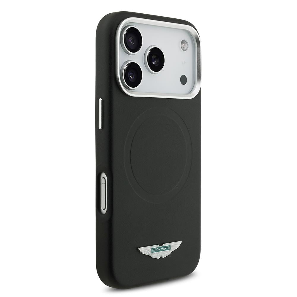 Apple iPhone 17 Pro Kılıf Aston Martin Orjinal Lisanslı M-safe Şarj Özellikli Metal Logolu PU Deri Kapak