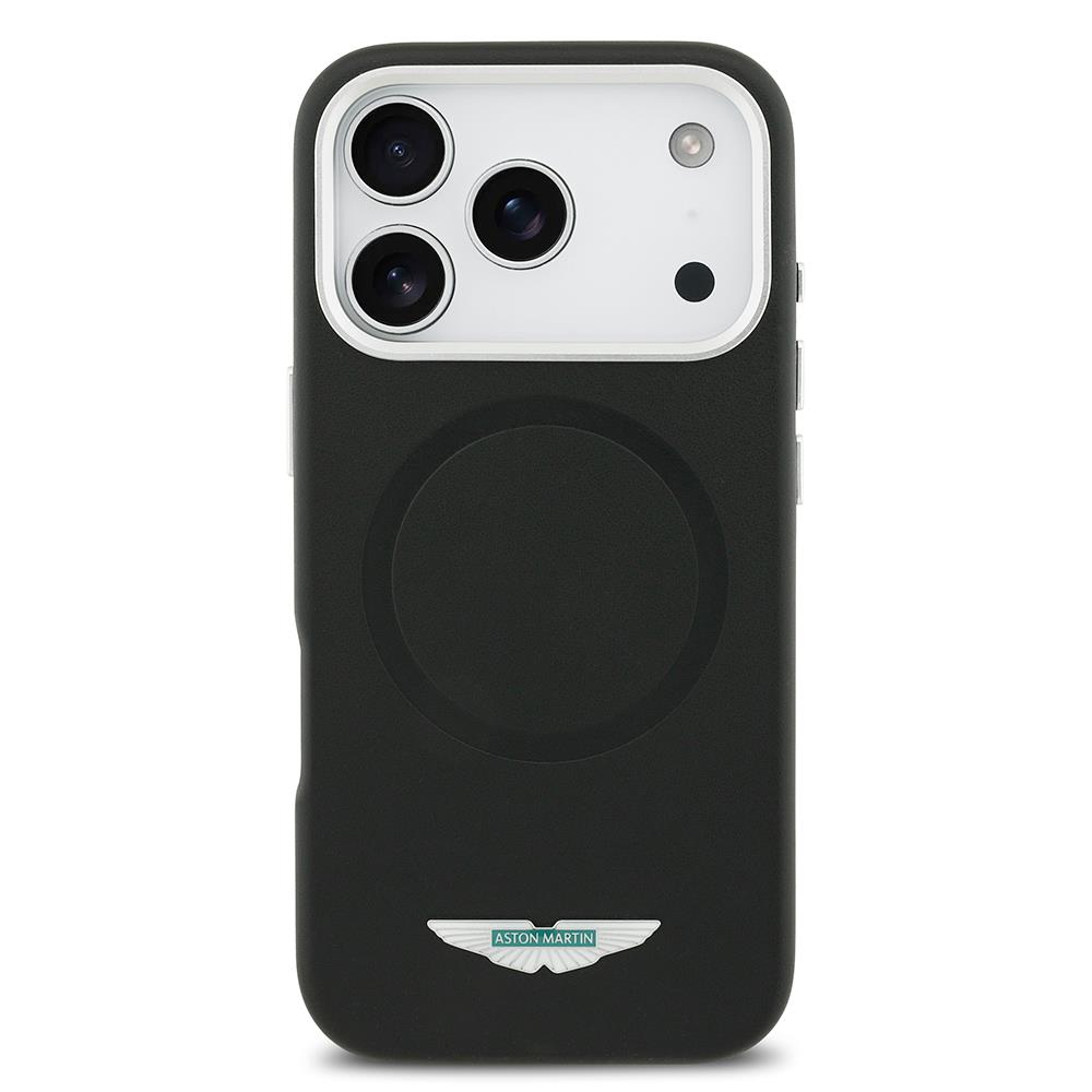 Apple iPhone 17 Pro Kılıf Aston Martin Orjinal Lisanslı M-safe Şarj Özellikli Metal Logolu PU Deri Kapak