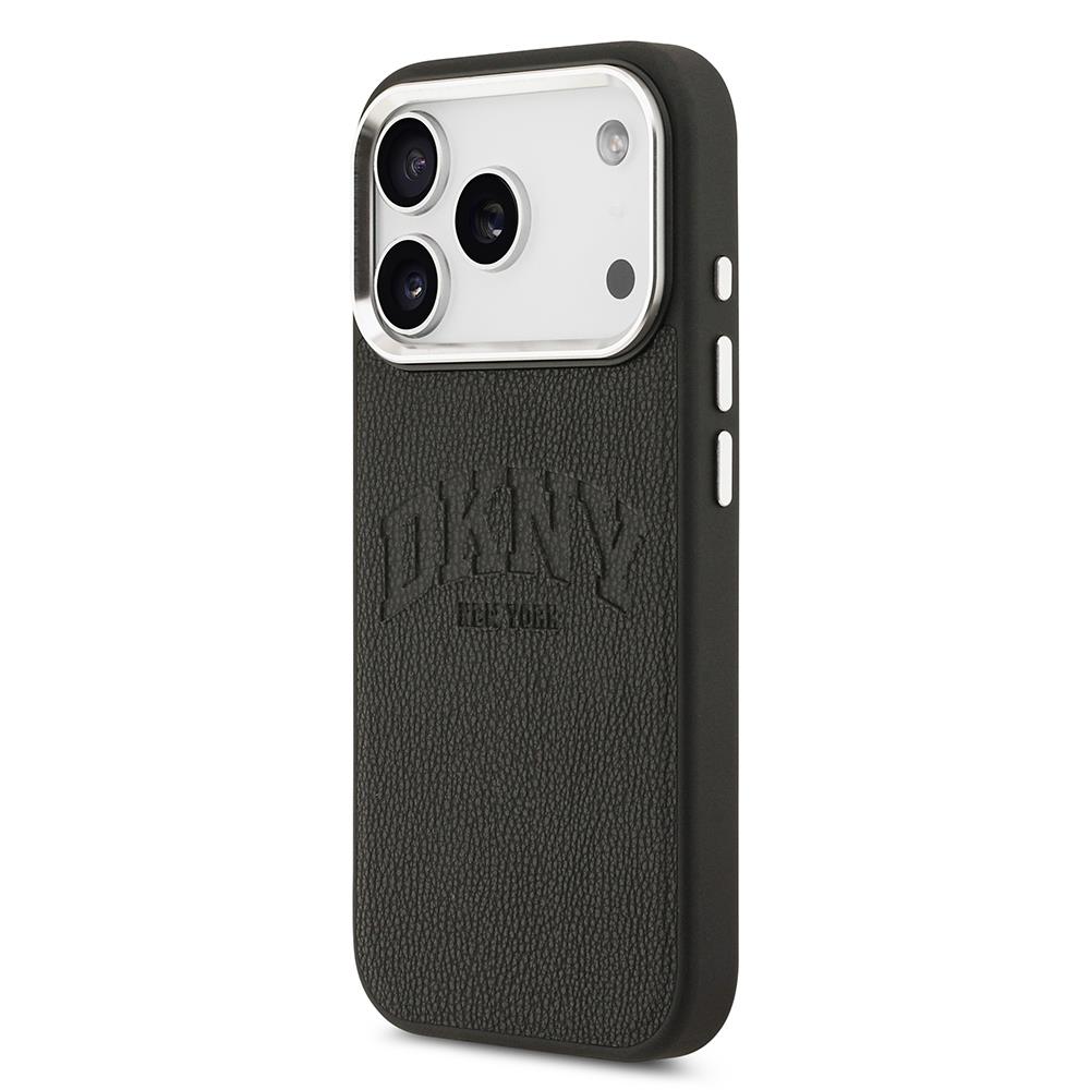 Apple iPhone 17 Pro Kılıf DKNY Orjinal Lisanslı M-safe Şarj Özellikli PU Deri Kabartmalı Kapak