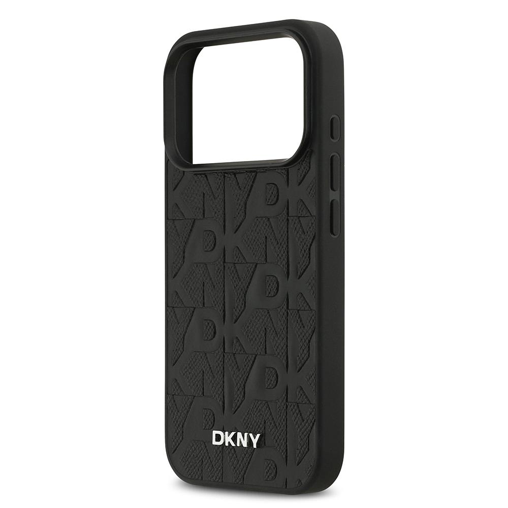 Apple iPhone 17 Pro Kılıf DKNY Orjinal Lisanslı M-safe Şarj Özellikli 3D Yazılı Grid Pattern Kapak