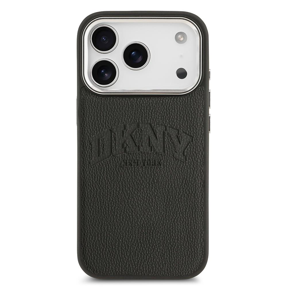 Apple iPhone 17 Pro Kılıf DKNY Orjinal Lisanslı M-safe Şarj Özellikli PU Deri Kabartmalı Kapak