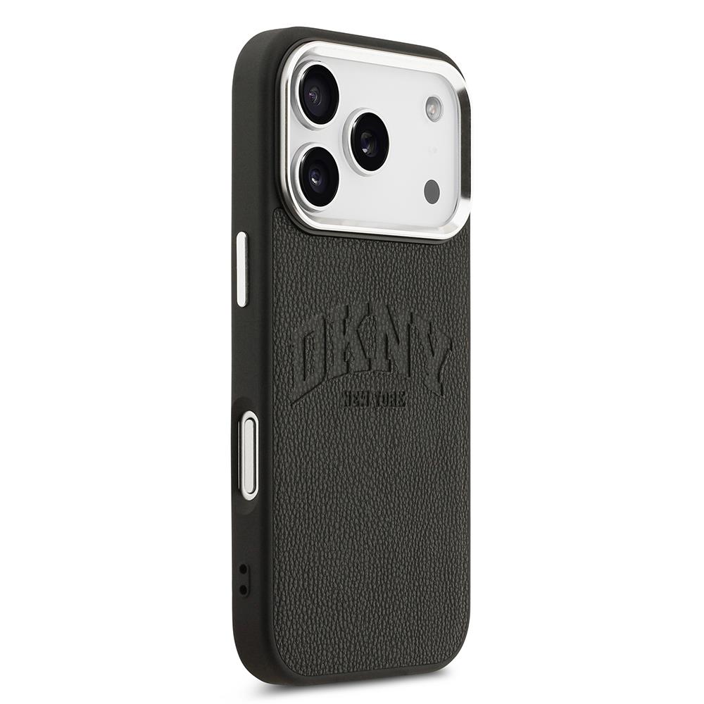 Apple iPhone 17 Pro Kılıf DKNY Orjinal Lisanslı M-safe Şarj Özellikli PU Deri Kabartmalı Kapak