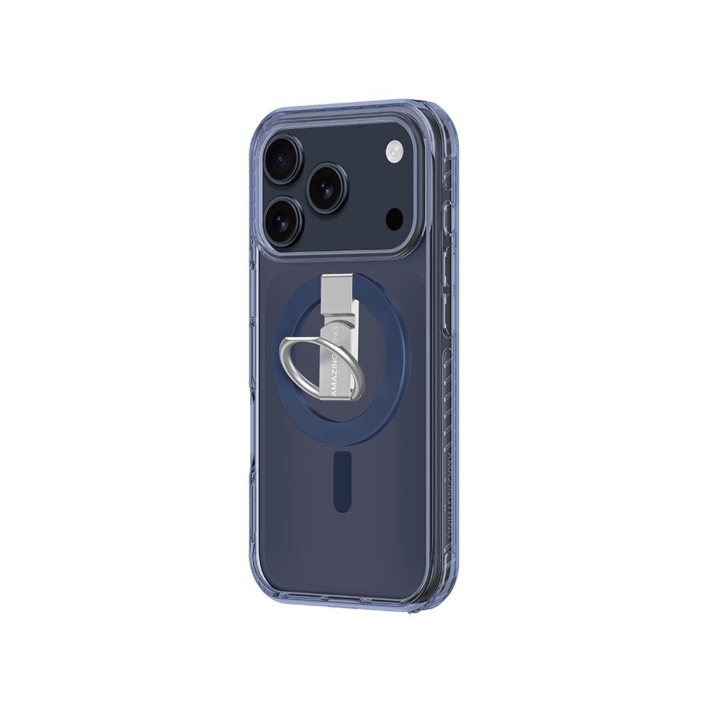 Apple iPhone 17 Pro Kılıf M-safe Şarj Özellikli Yüzük Standlı Amazingthing Titan Pro Serisi Kapak