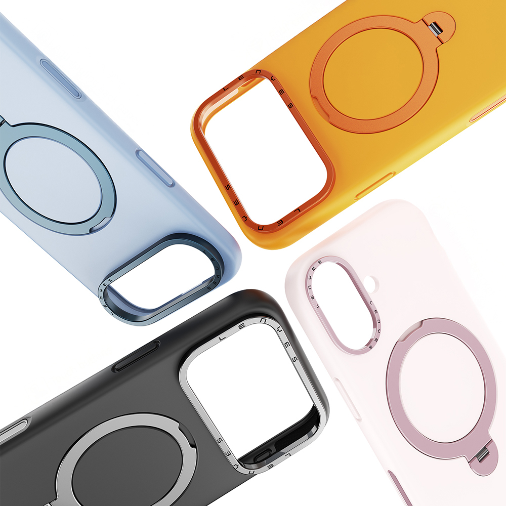Apple iPhone 17 Pro Kılıf M-safe Şarj Özellikli Metal Standlı Sıvı Silikon Lenyes CK223 Kapak