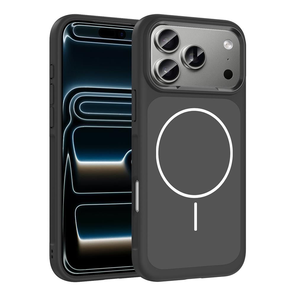 Apple iPhone 17 Pro Kılıf M-Safe Şarj Özellikli Metal Kamera Çerçeveli Zore Sanremo Silikon Kapak