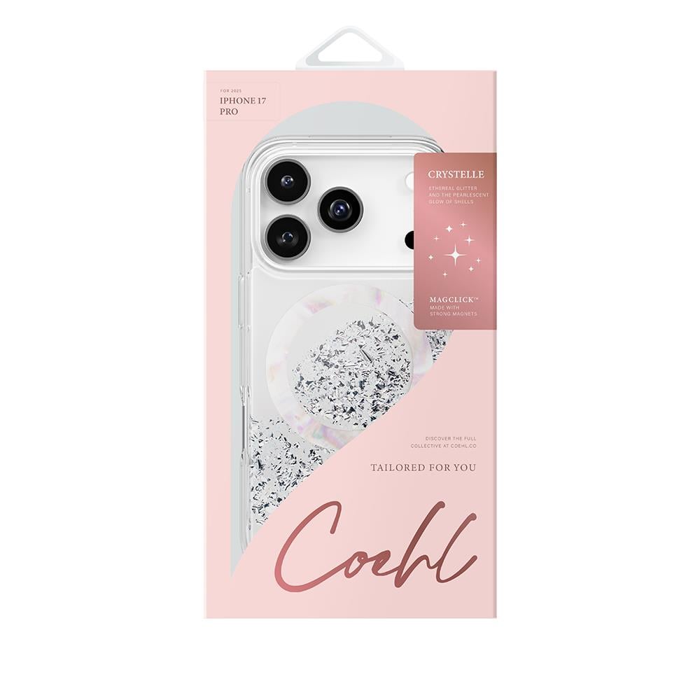 Apple iPhone 17 Pro Kılıf M-safe Şarj Parlak Kristal Desenli Coehl Crystelle Kapak