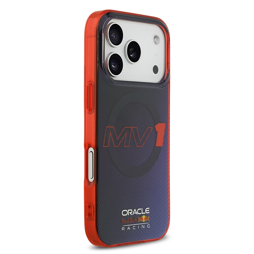 Apple iPhone 17 Pro Kılıf Redbull Orjinal Lisanslı M-safe Şarj Özellikli Çift Katmanlı Çizgi Desenli Sert PC MV Kapak