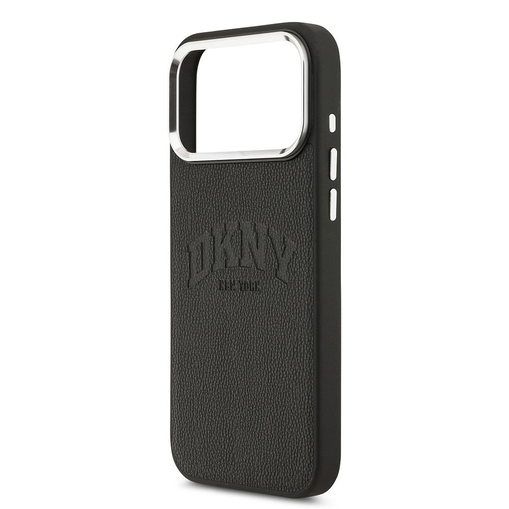 Apple iPhone 17 Pro Max Kılıf DKNY Orjinal Lisanslı M-safe Şarj Özellikli PU Deri Kabartmalı Kapak