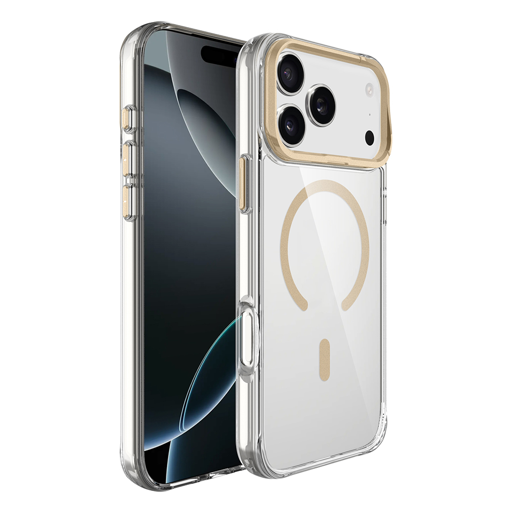 Apple iPhone 17 Pro Max Kılıf M-safe Şarj Özellikli Airbagli Kamera Standlı Zore Azor Kapak