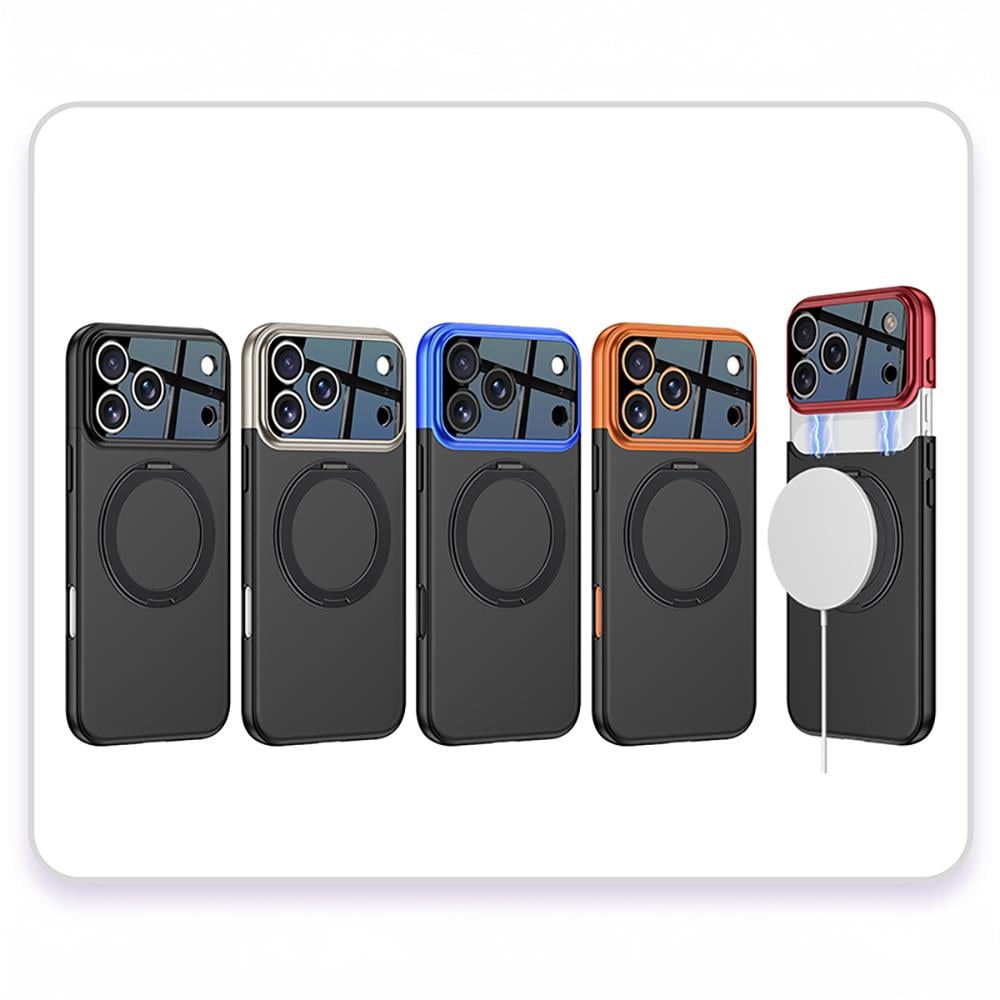 Apple iPhone 17 Pro Max Kılıf M-safe Şarj Özellikli 360 Derece Standlı Çift Parçalı Zore Torino Kapak