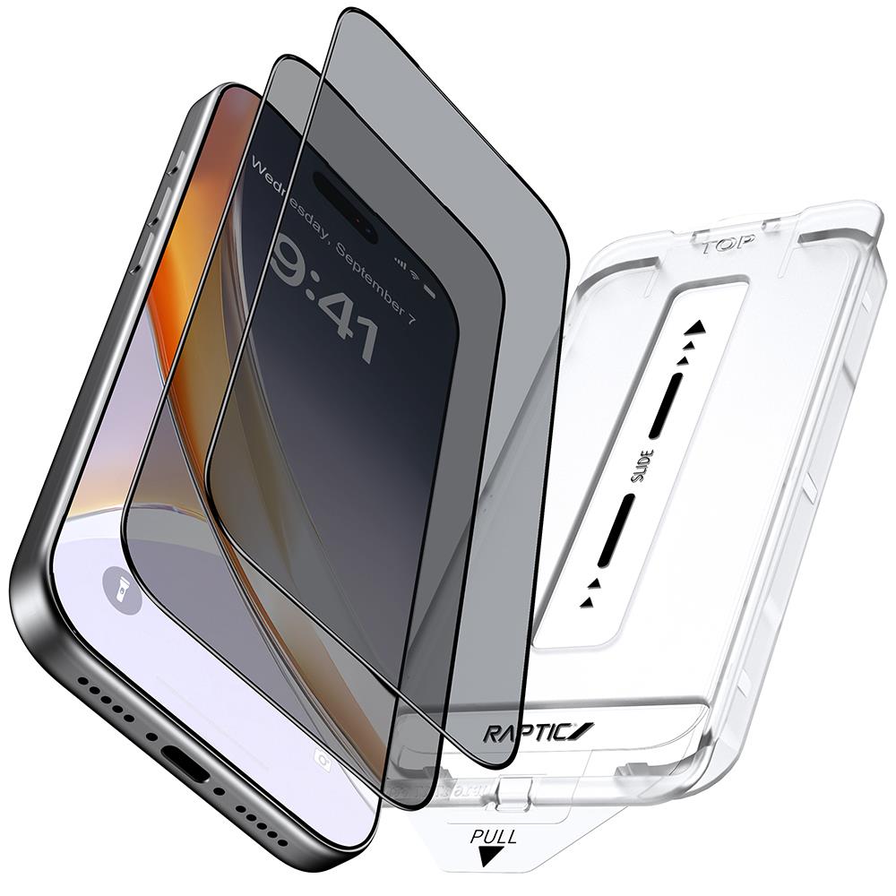 Apple iPhone 17 Pro Max Raptic Air Glass 2.5D Privacy Hayalet Ekran Koruyucu 2 Adet + Kolay Uygulama Aparatlı
