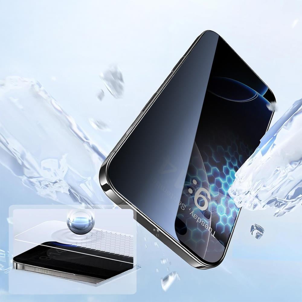 Apple iPhone 17 Pro Max Zore 2.5D Oliv Privacy Temperli Cam Ekran Koruyucu + Kolay Uygulama Aparatı