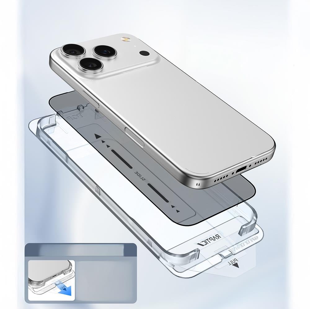 Apple iPhone 17 Pro Raptic Air Glass 2.5D Privacy Hayalet Ekran Koruyucu 2 Adet + Kolay Uygulama Aparatlı