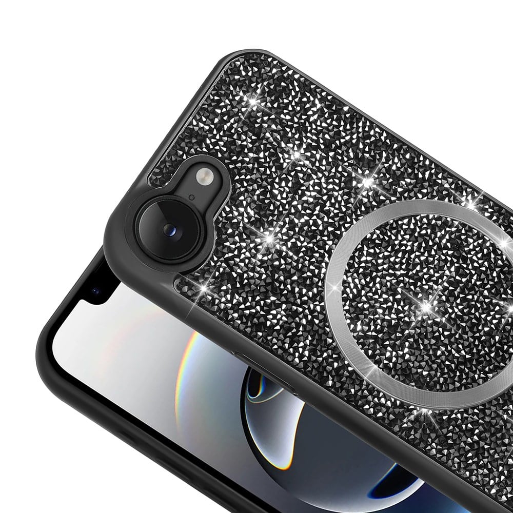 Apple iPhone 17E Kılıf Pırlanta Tasarımlı M-safe Şarj Özellikli Zore Mozaik Silikon Kapak