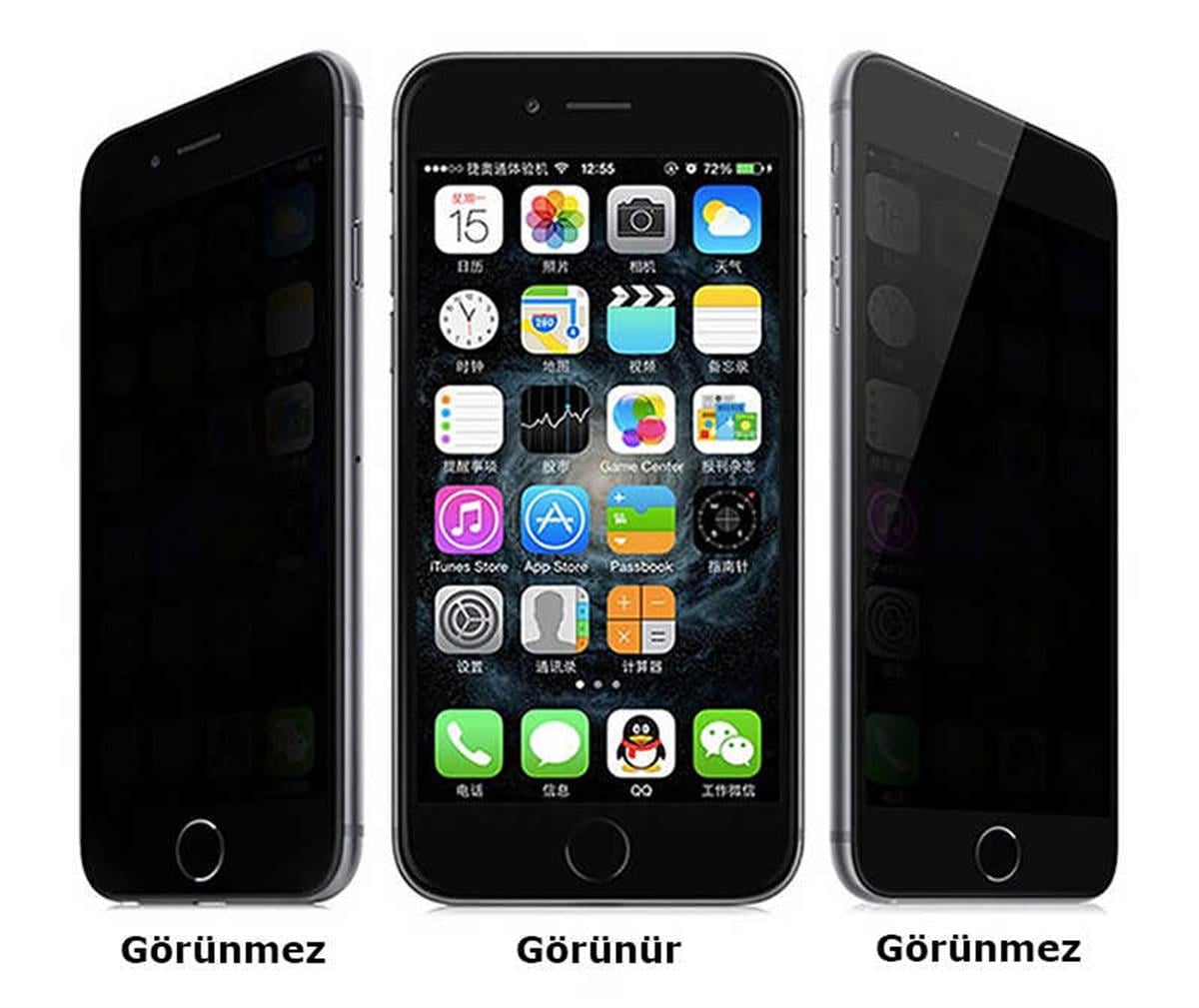 Apple iPhone 8 Zore 5D Privacy Cam Ekran Koruyucu