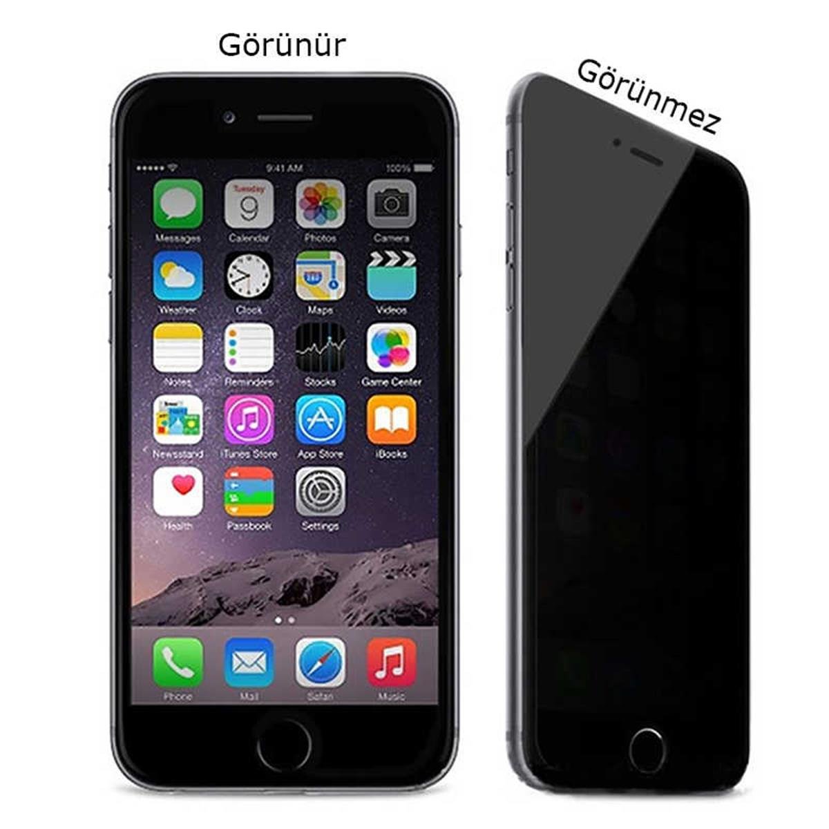 Apple iPhone 8 Zore 5D Privacy Cam Ekran Koruyucu