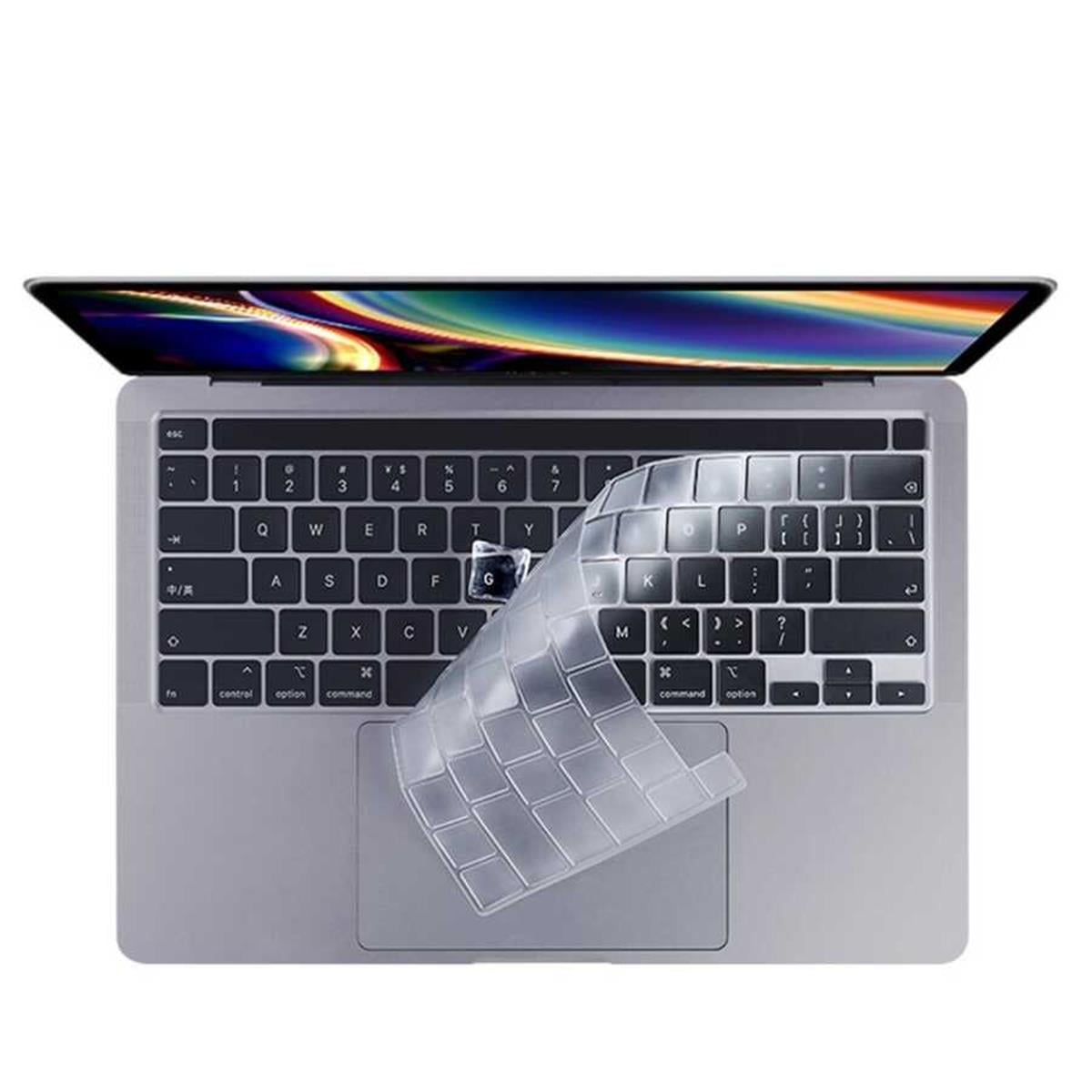 Apple Macbook 16' Touch Bar A2141 Zore Klavye Koruyucu Şeffaf Silikon Ped