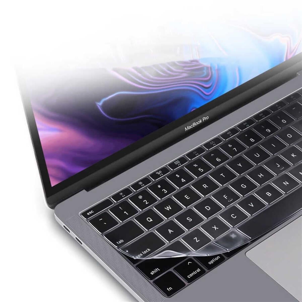 Apple Macbook 16' Touch Bar A2141 Zore Klavye Koruyucu Şeffaf Silikon Ped