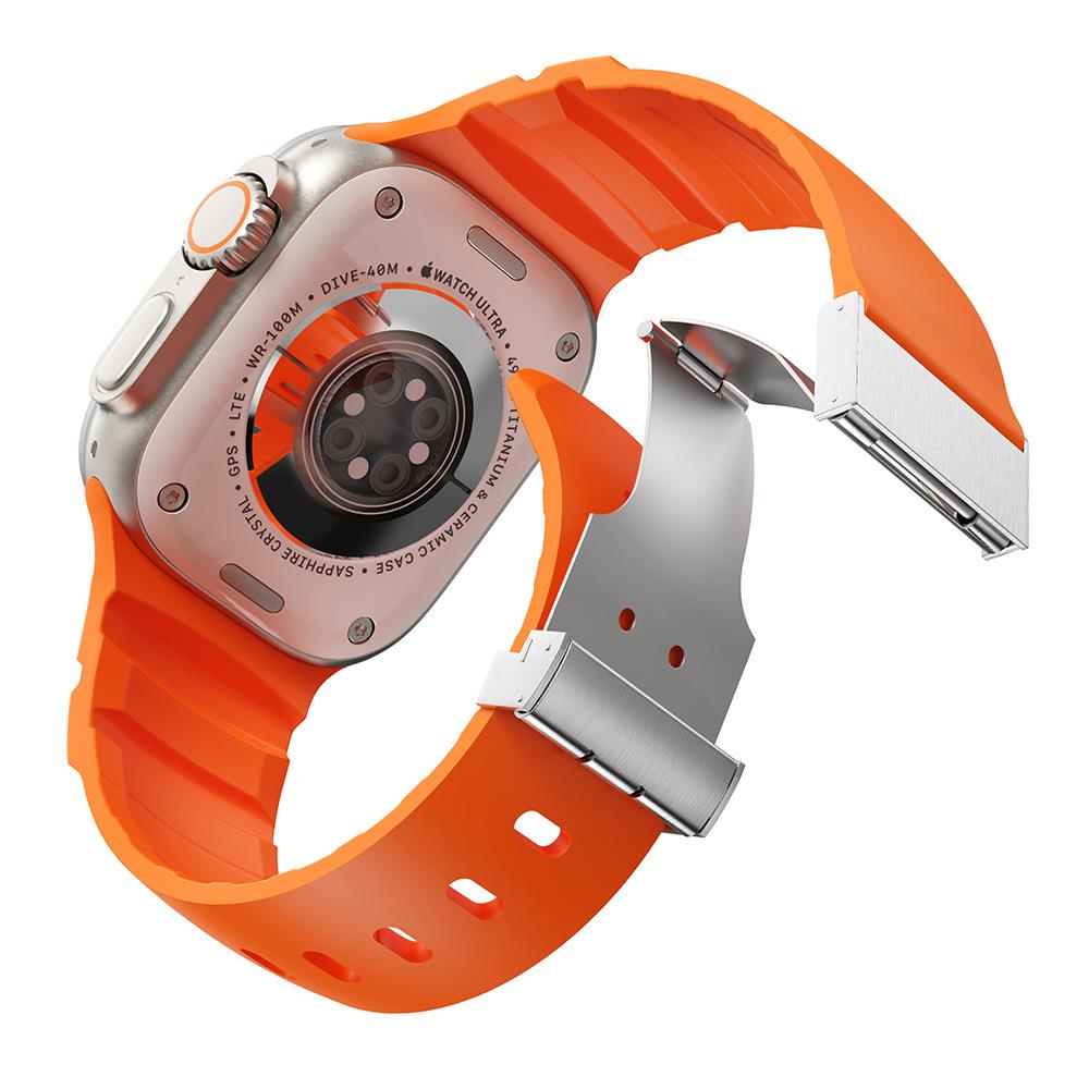 Apple Watch 10 46mm Zore KRD-145 Metal Tokalı Silikon Kordon