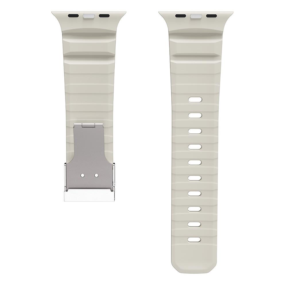 Apple Watch 10 46mm Zore KRD-145 Metal Tokalı Silikon Kordon