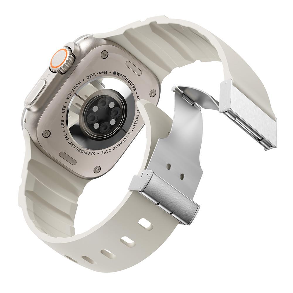 Apple Watch 10 46mm Zore KRD-145 Metal Tokalı Silikon Kordon