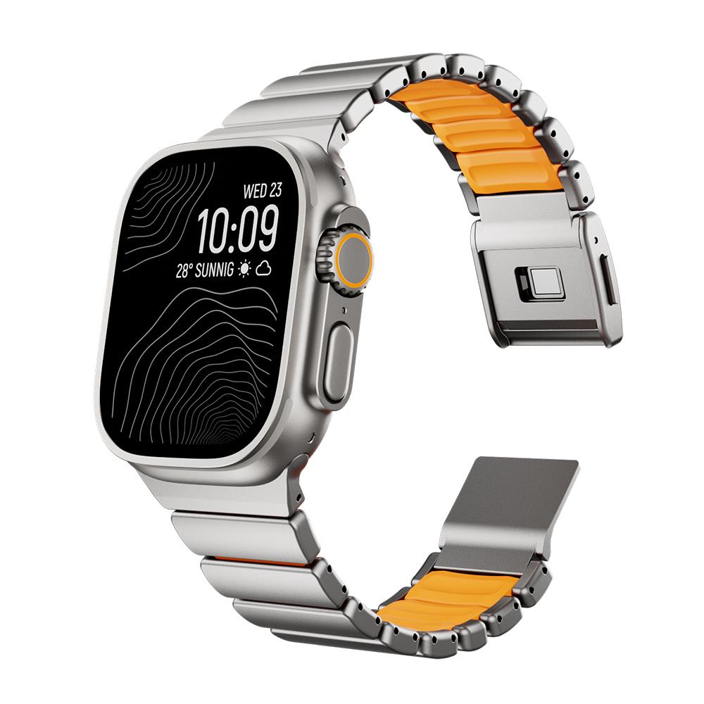 Apple Watch 44mm Zore KRD-152 Titanyum Silikon Kordon