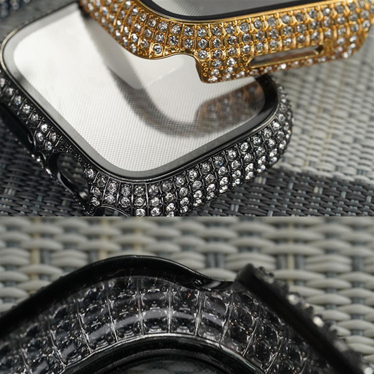 Apple Watch 7 45mm Zore Watch Gard 24 Kenarları Taşlı Sert PC Koruyucu