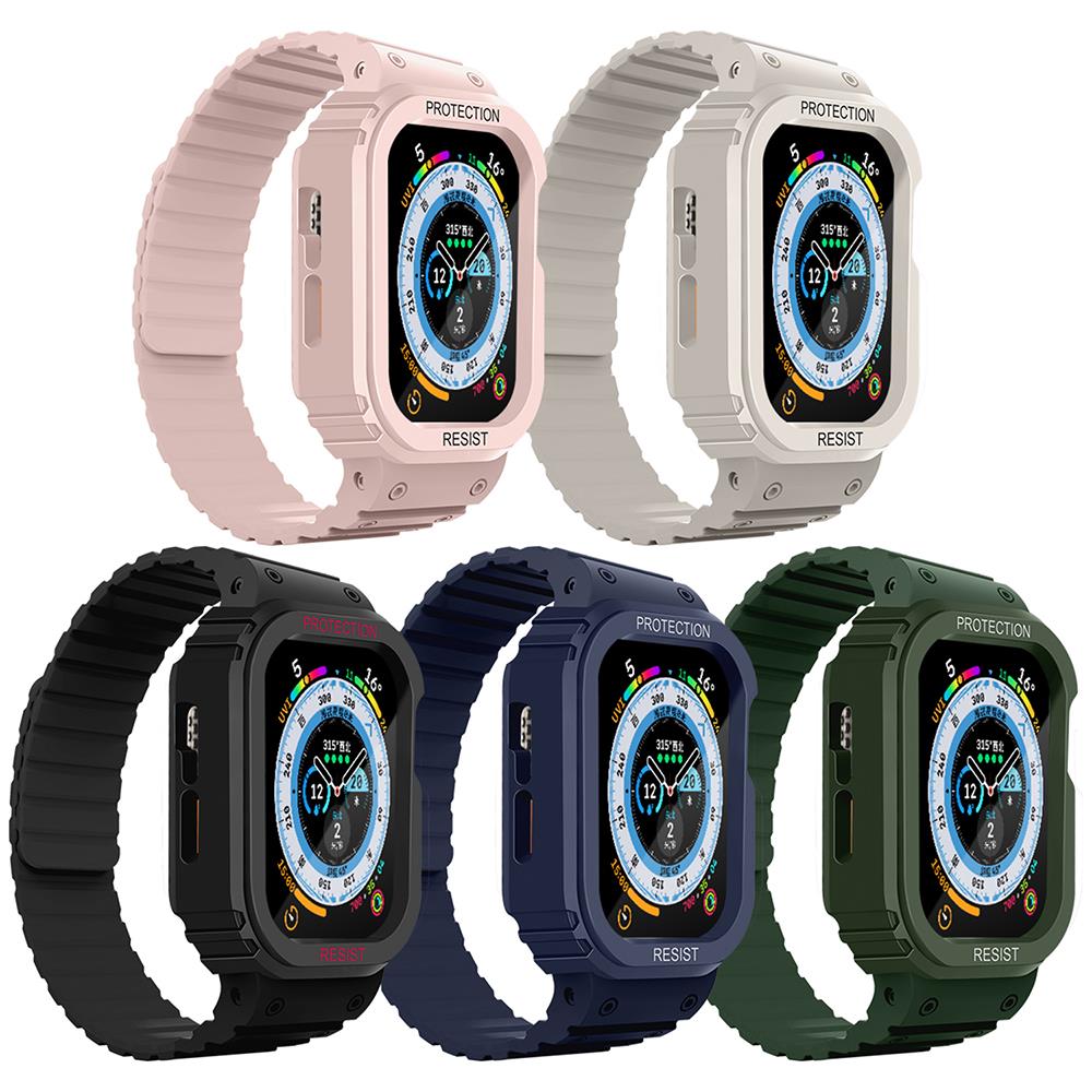 Apple Watch Ultra 49mm KRD-142 Airbag Tasarımlı Kasa Koruyuculu Silikon Kordon